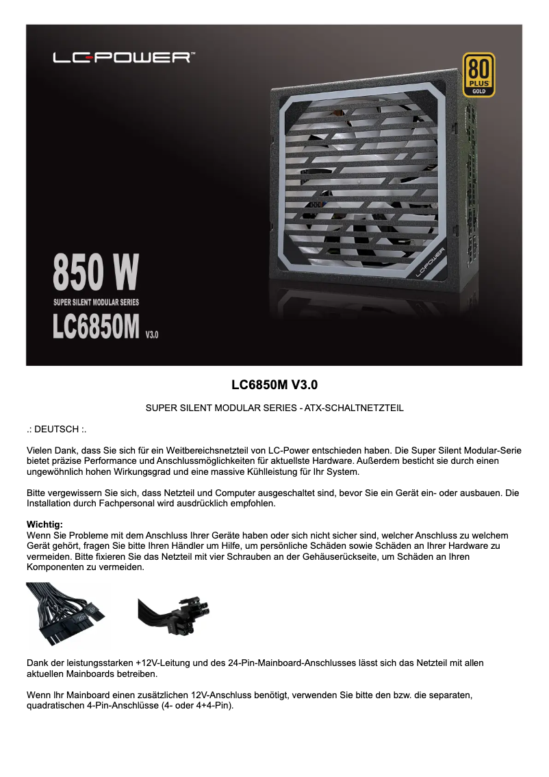 Page n°1 - Manuel utilisateur LC-Power LC6850M V3.0