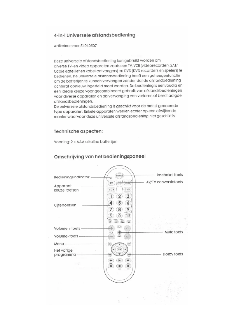 Page 1 de la notice Manuel utilisateur Hema 81.01.0507