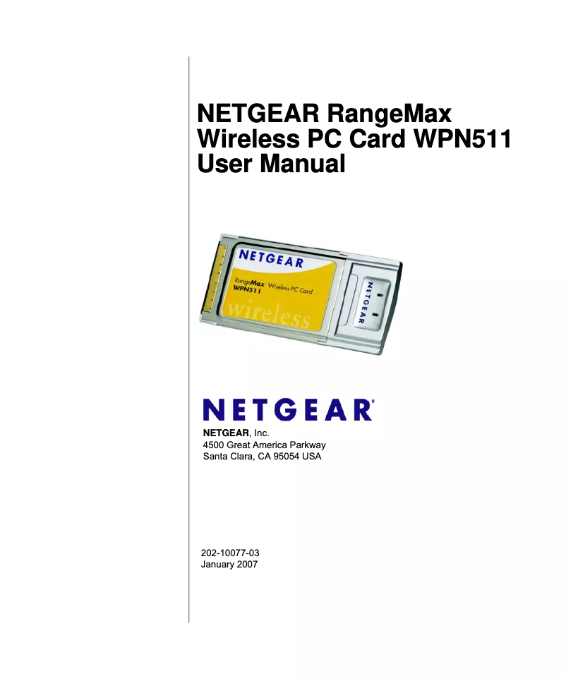 Page 1 de la notice Manuel utilisateur Netgear WPN511