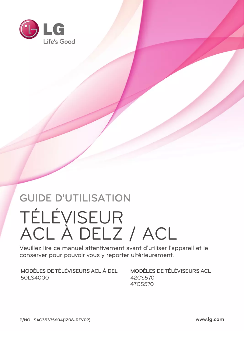 Page n°1 - Manuel utilisateur LG 42CS570