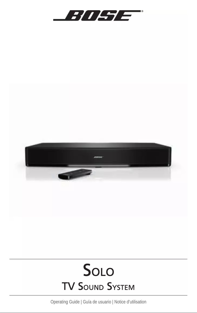 Image de la première page du manuel de l'appareil Solo