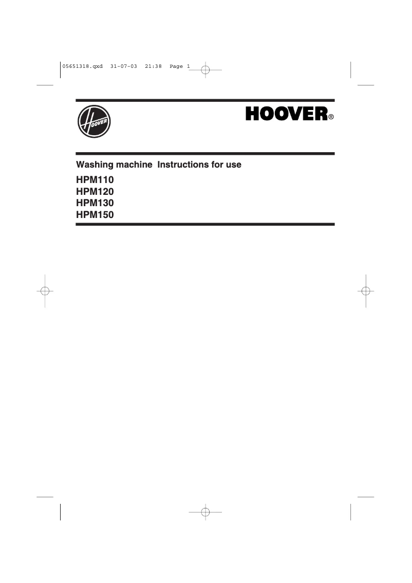 Página 1 del manual Manual de usuario Hoover HPM 120