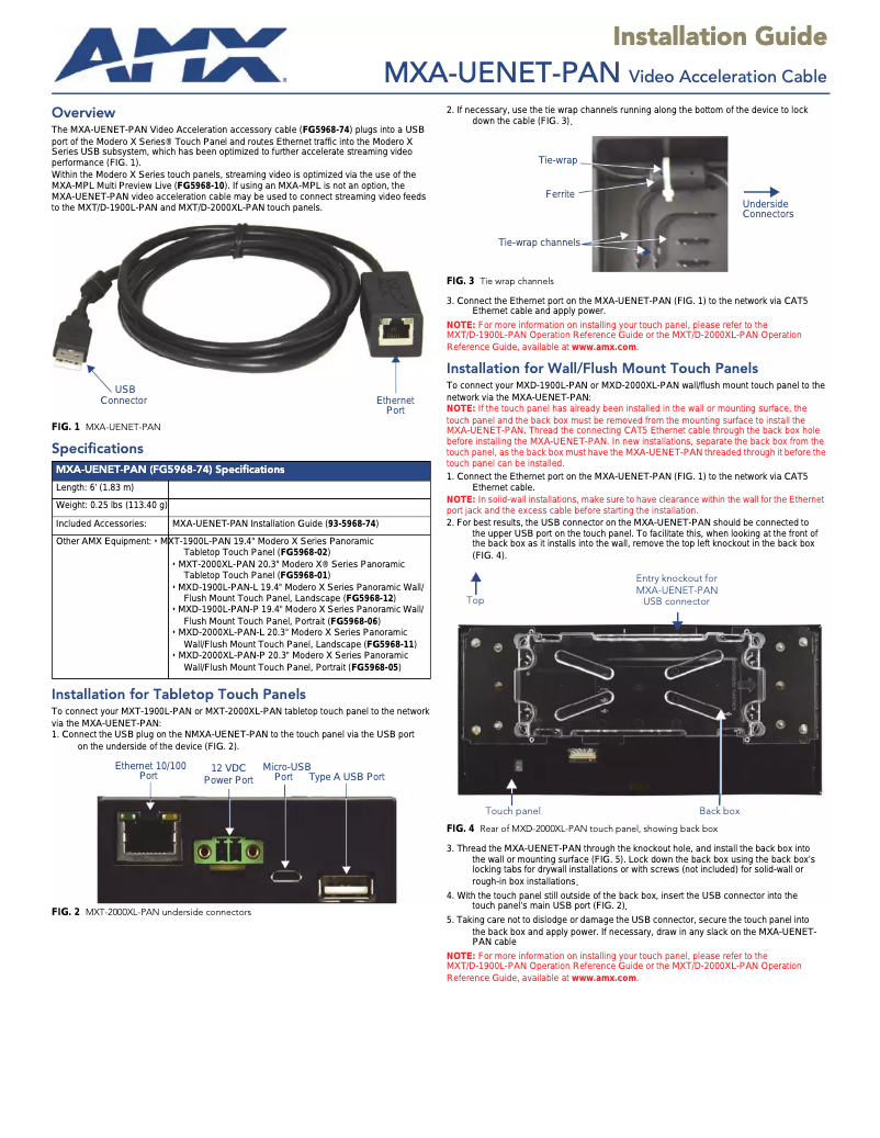 Image de la première page du manuel de l'appareil MXA-UENET-PAN