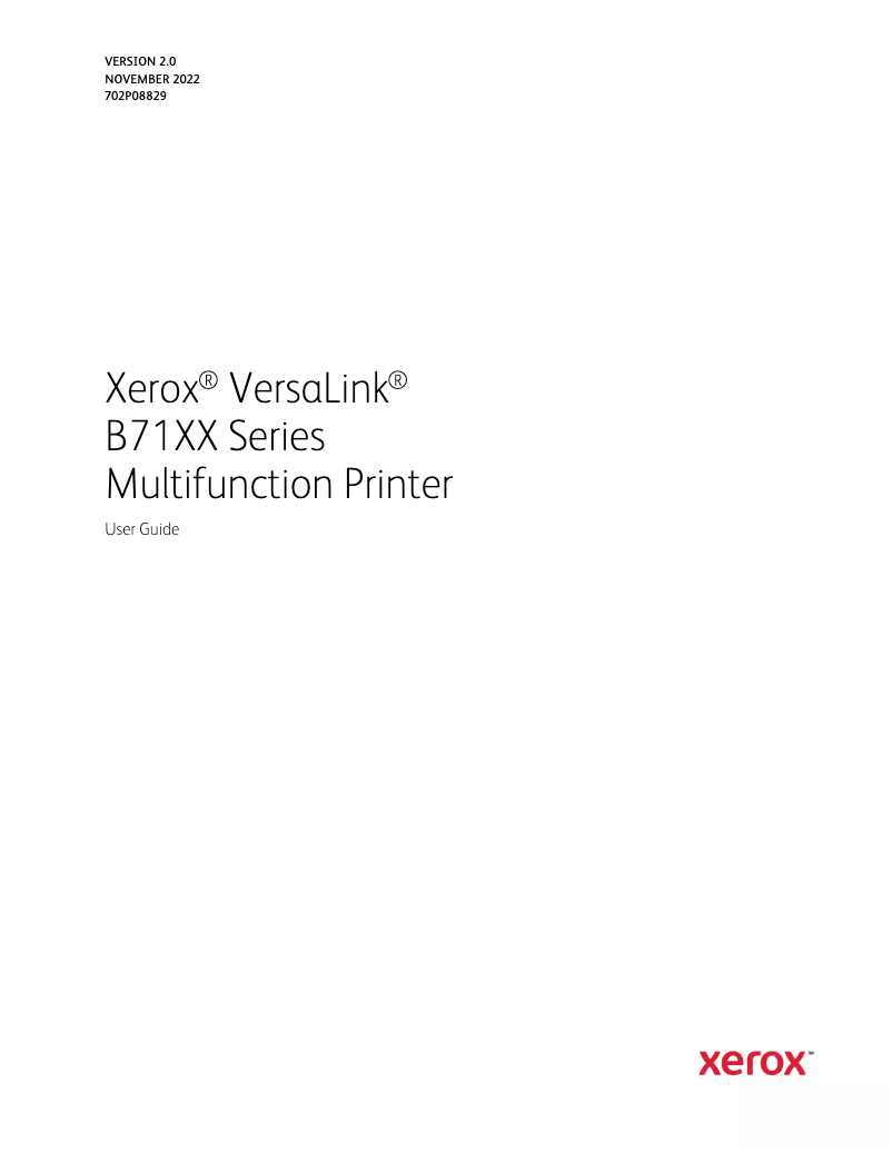 Page n°1 - Manuel utilisateur Xerox VersaLink B7135