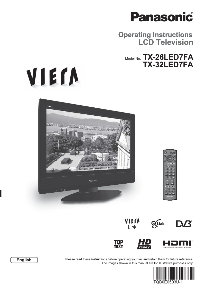 Page 1 de la notice Manuel utilisateur Panasonic Viera TX-26LED7FA