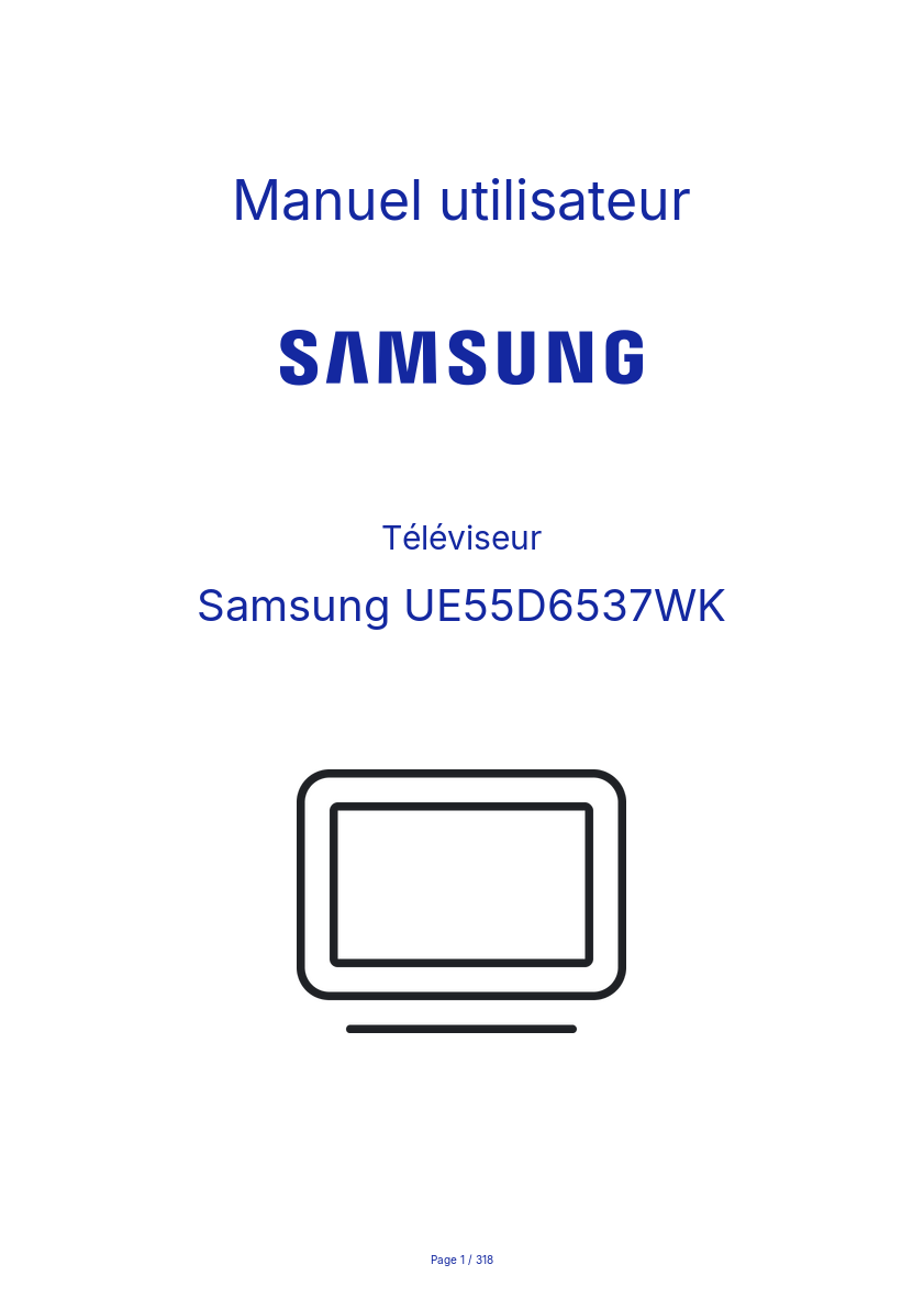 Image de la première page du manuel de l'appareil UE55D6537WK