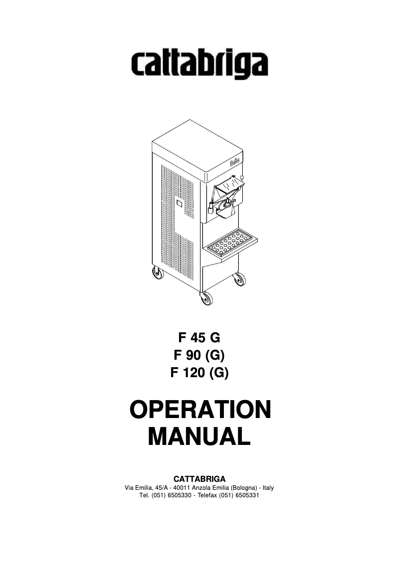 Page n°1 - Manuel utilisateur Cattabriga F 120