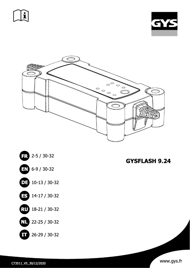 Image de la première page du manuel de l'appareil Gysflash 9.24