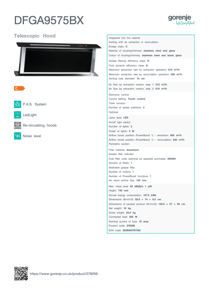 Image de la première page du manuel de l'appareil DFGA9575BX