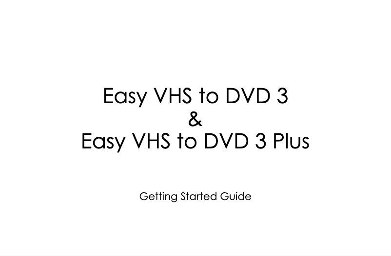 Image de la première page du manuel de l'appareil Easy VHS to DVD 3 Plus