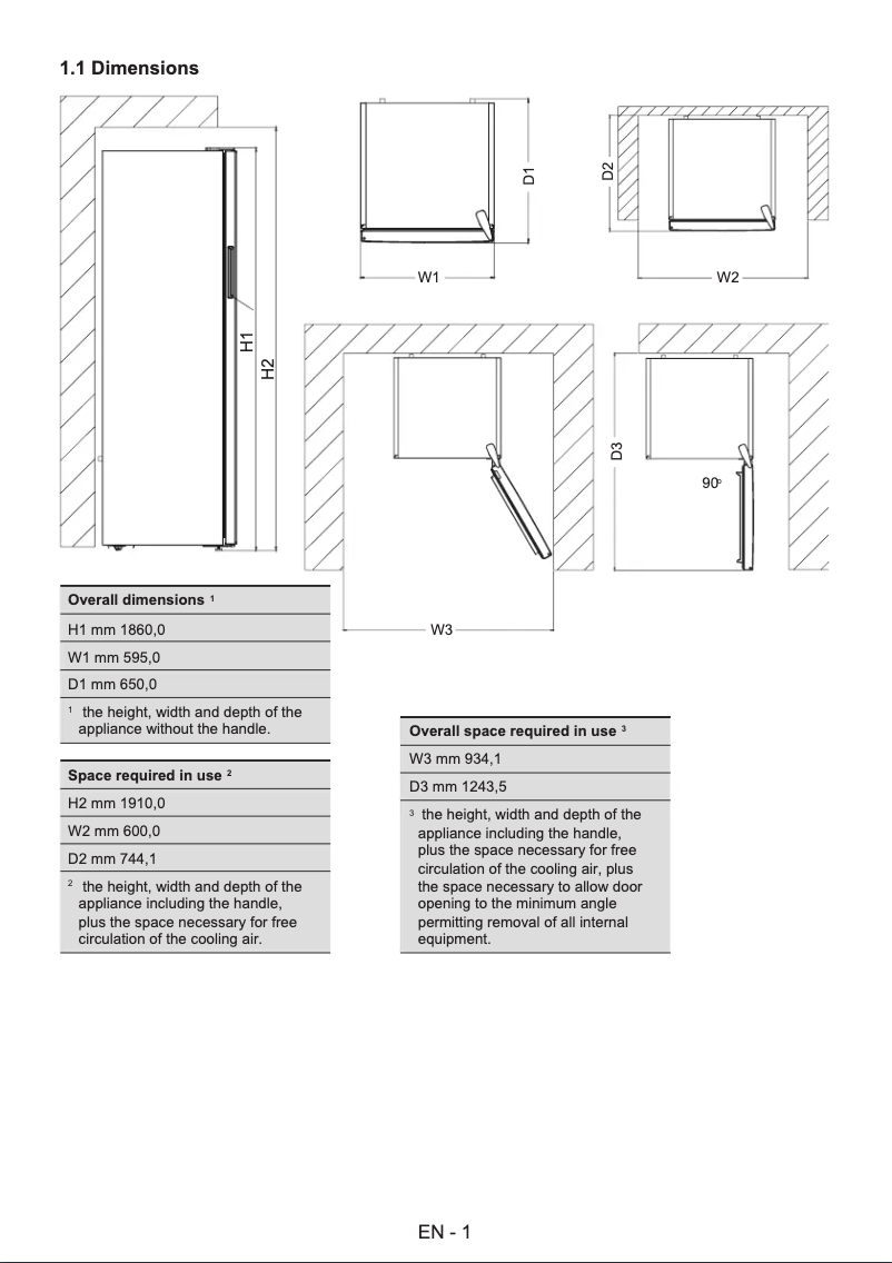 Page 1 de la notice Dessin technique Cylinda K4385NHE