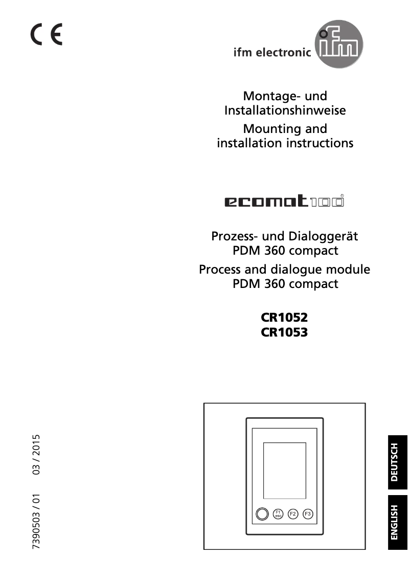 Page n°1 - Manuel utilisateur IFM EC1453