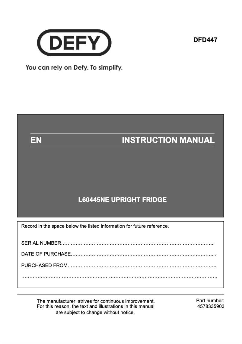 Image de la première page du manuel de l'appareil DFD430