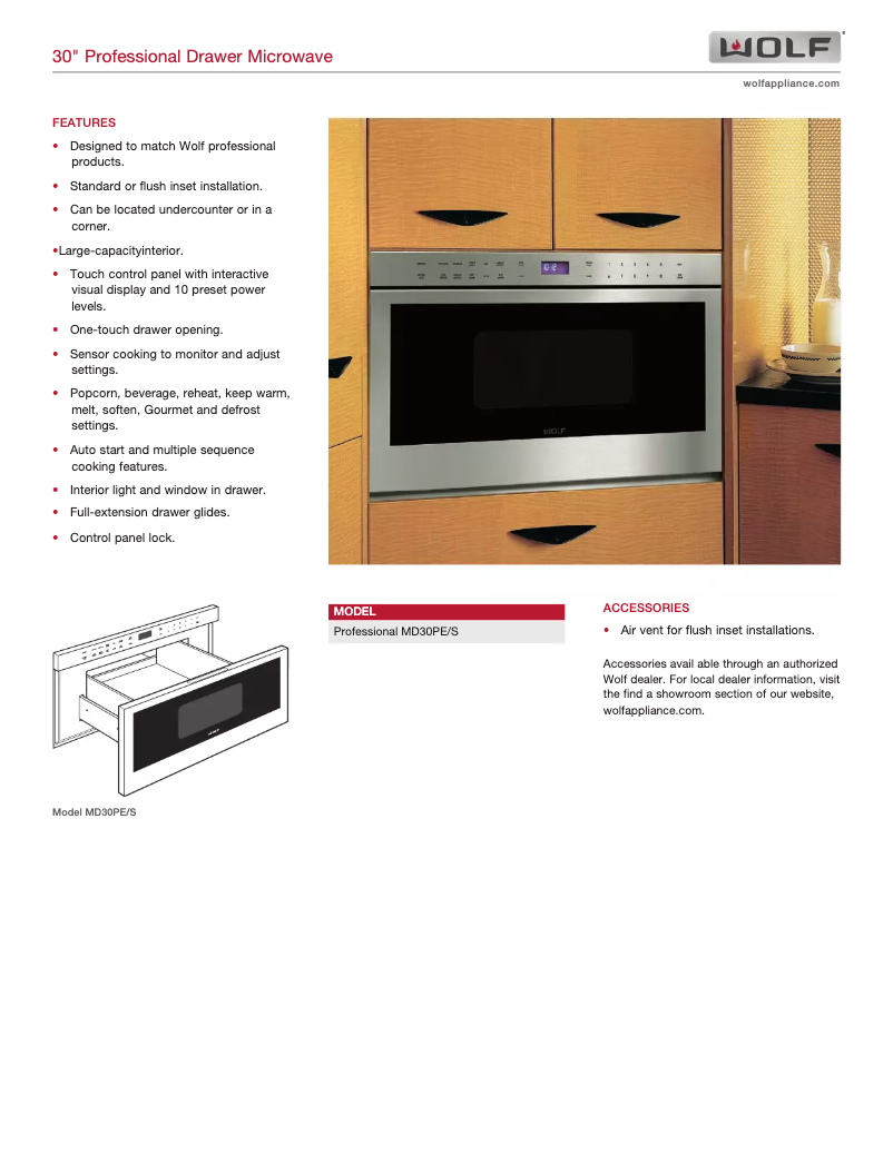 Page 1 de la notice Manuel utilisateur Wolf MD30PE/S