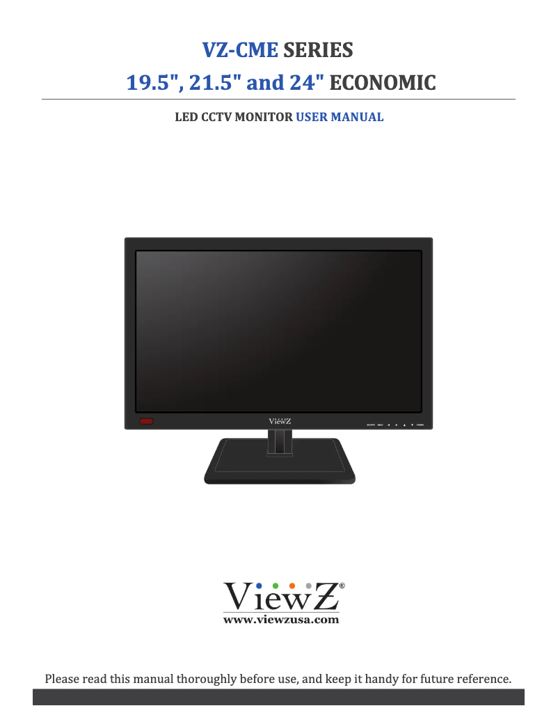 Page 1 de la notice Manuel utilisateur ViewZ VZ-22CME