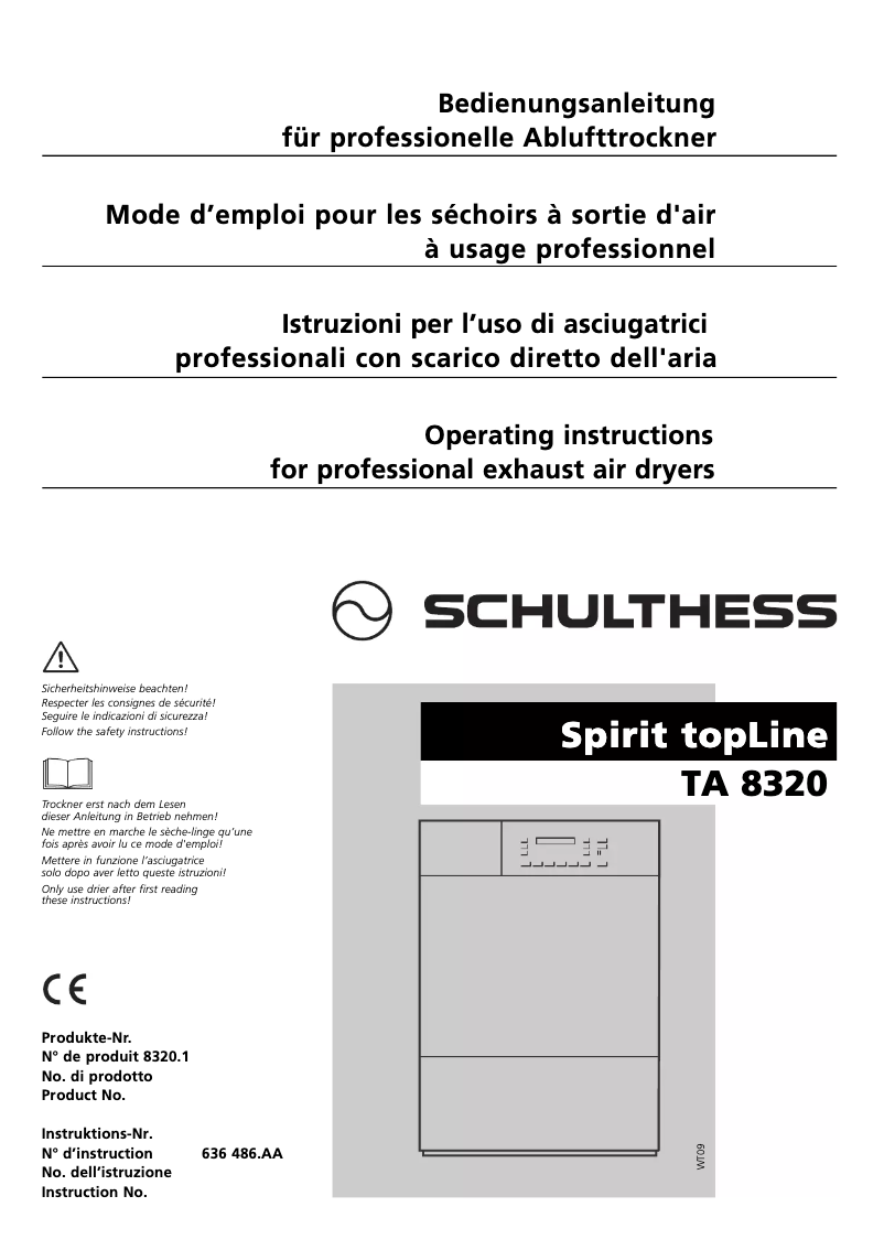 Image de la première page du manuel de l'appareil Spirit TopLine TA 8320