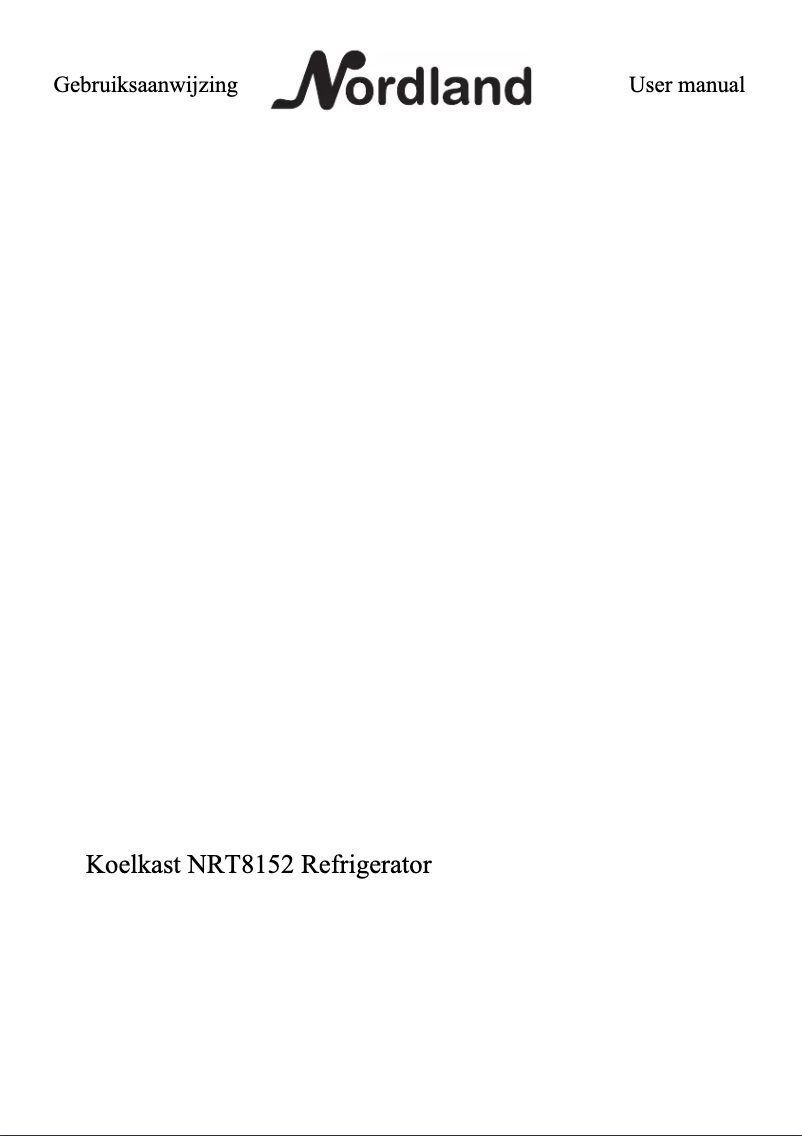 Page n°1 - Manuel utilisateur Nordland NRT 8152