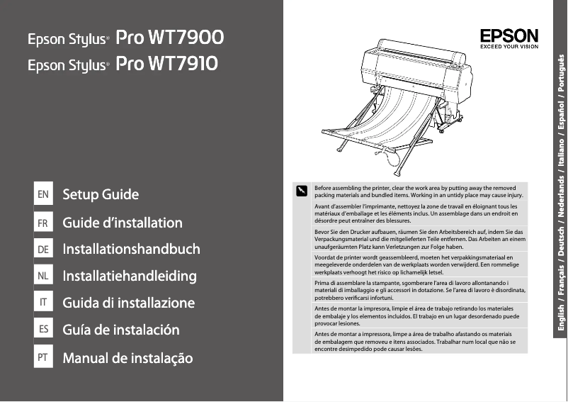 Image de la première page du manuel de l'appareil Stylus Pro WT7900