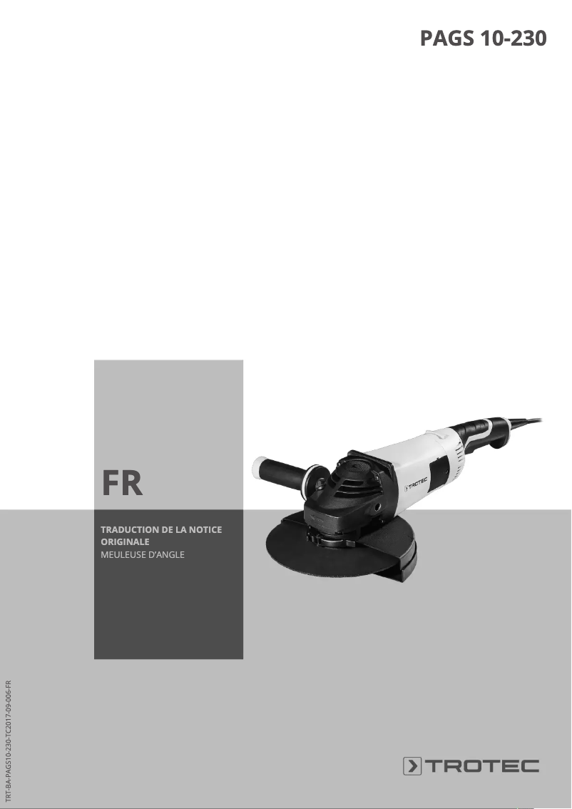 Page 1 de la notice Manuel utilisateur Trotec PAGS 10-230