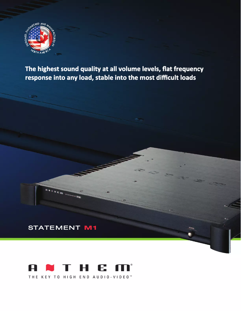 Page 1 de la notice Fiche technique Anthem M1