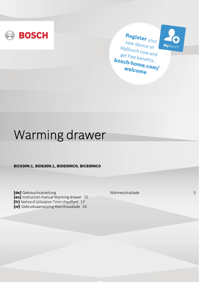 Image de la première page du manuel de l'appareil BID830NC0