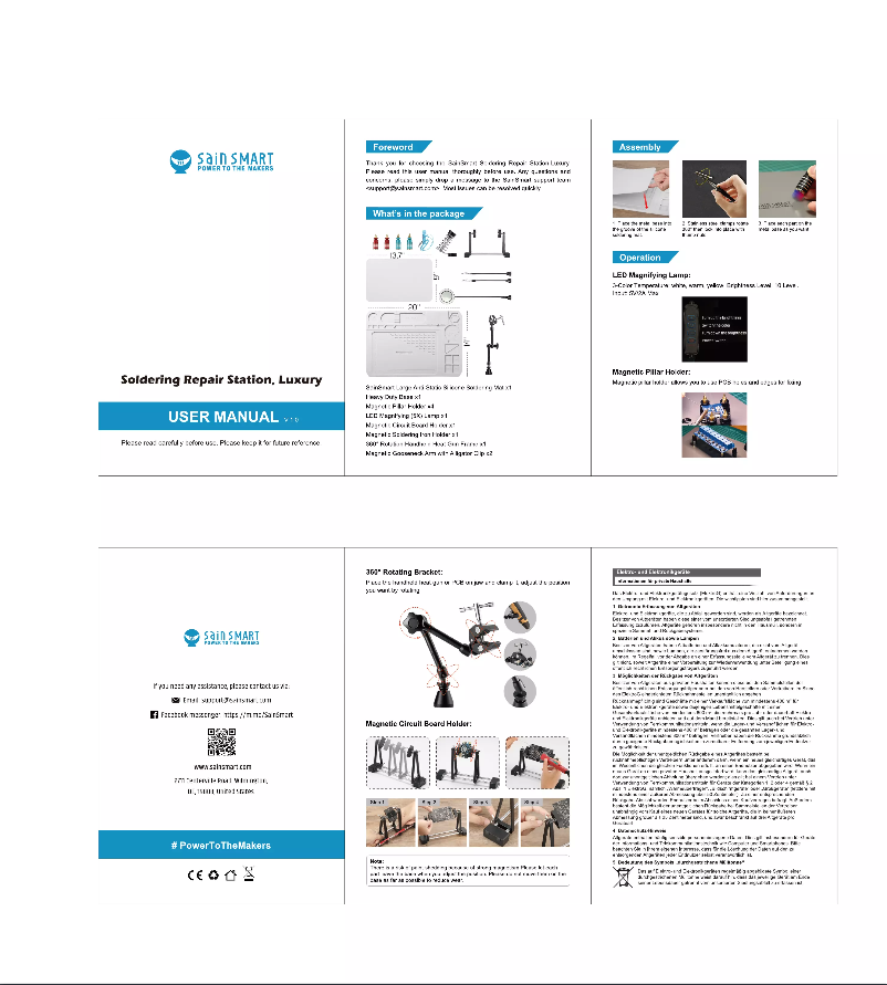 Page 1 de la notice Manuel utilisateur SainSmart Helping Hands Luxury