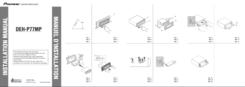 Page 1 de la notice Manuel utilisateur Pioneer DEH-P77MP