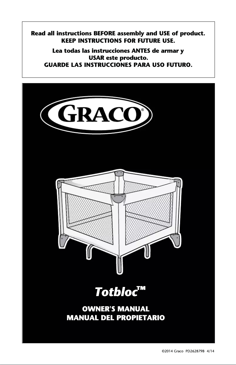 Page 1 de la notice Manuel utilisateur Graco Pack 'n Play TotBloc