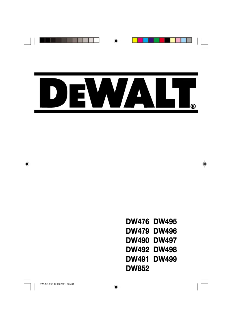 Image de la première page du manuel de l'appareil DW499