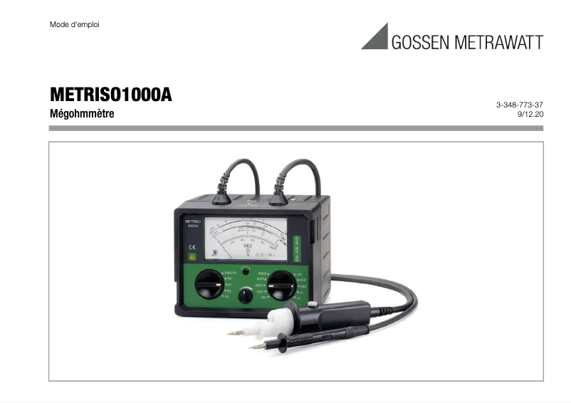 Página 1 del manual Manual de usuario Gossen Metrawatt Metriso 1000A