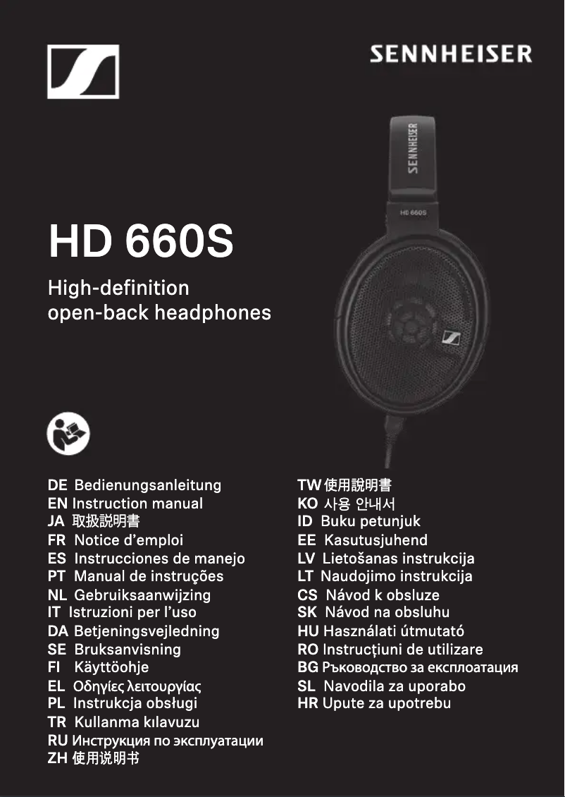 Page 1 de la notice Manuel utilisateur Sennheiser HD 660 S