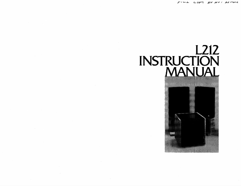 Page 1 de la notice Manuel utilisateur JBL L212