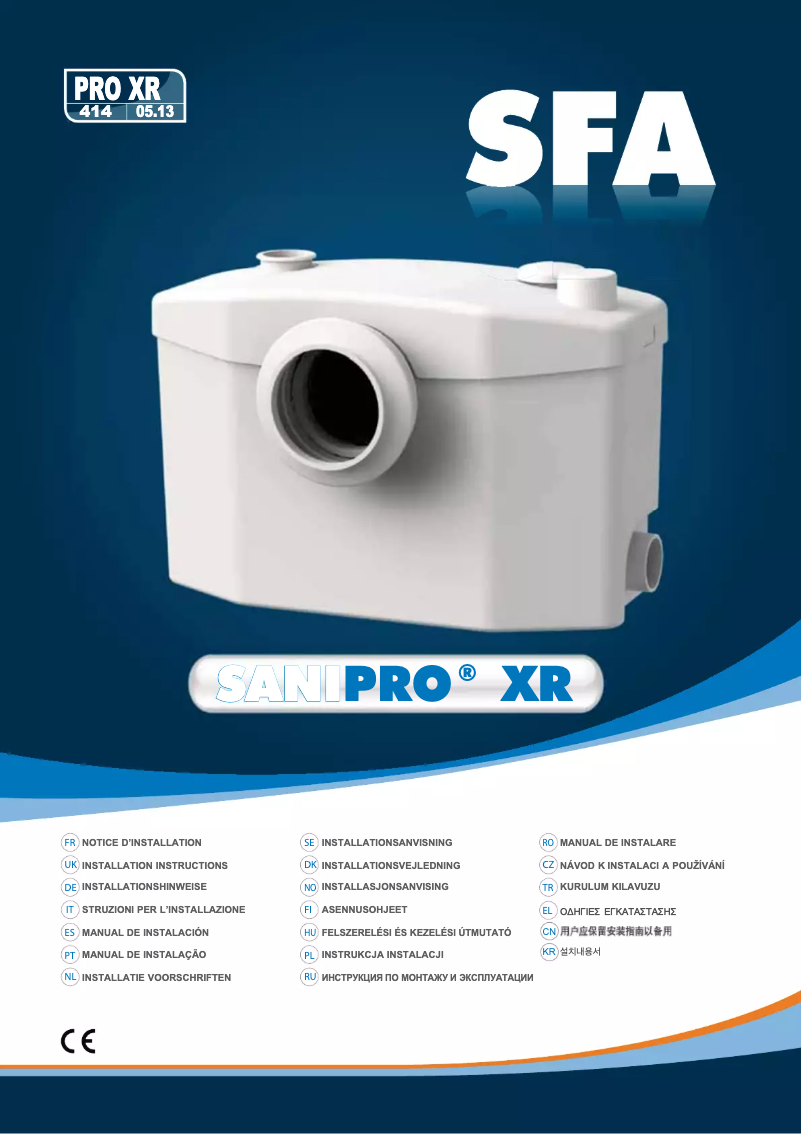 Image de la première page du manuel de l'appareil Sanipro XR Silence