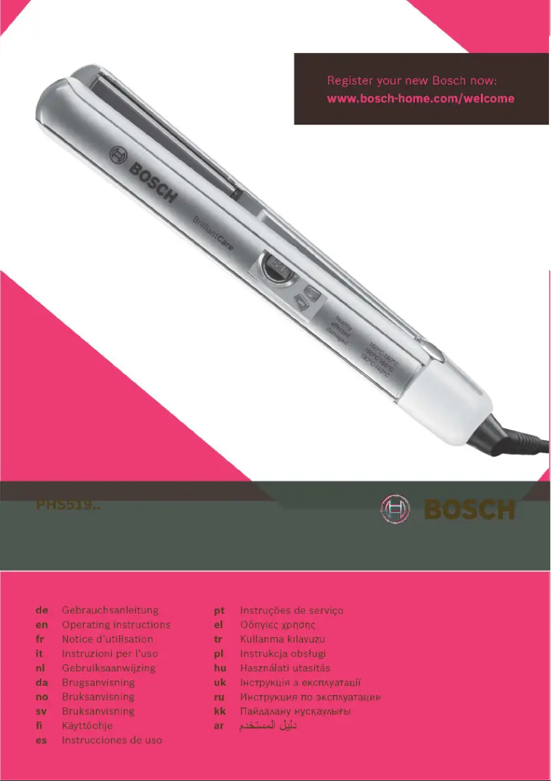 Page n°1 - Manuel utilisateur Bosch PHS5193