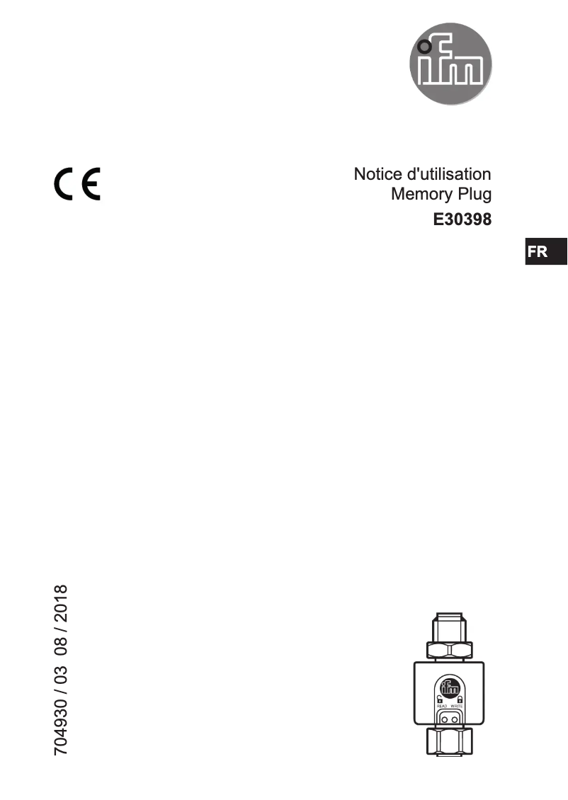 Page 1 de la notice Manuel utilisateur IFM E30398