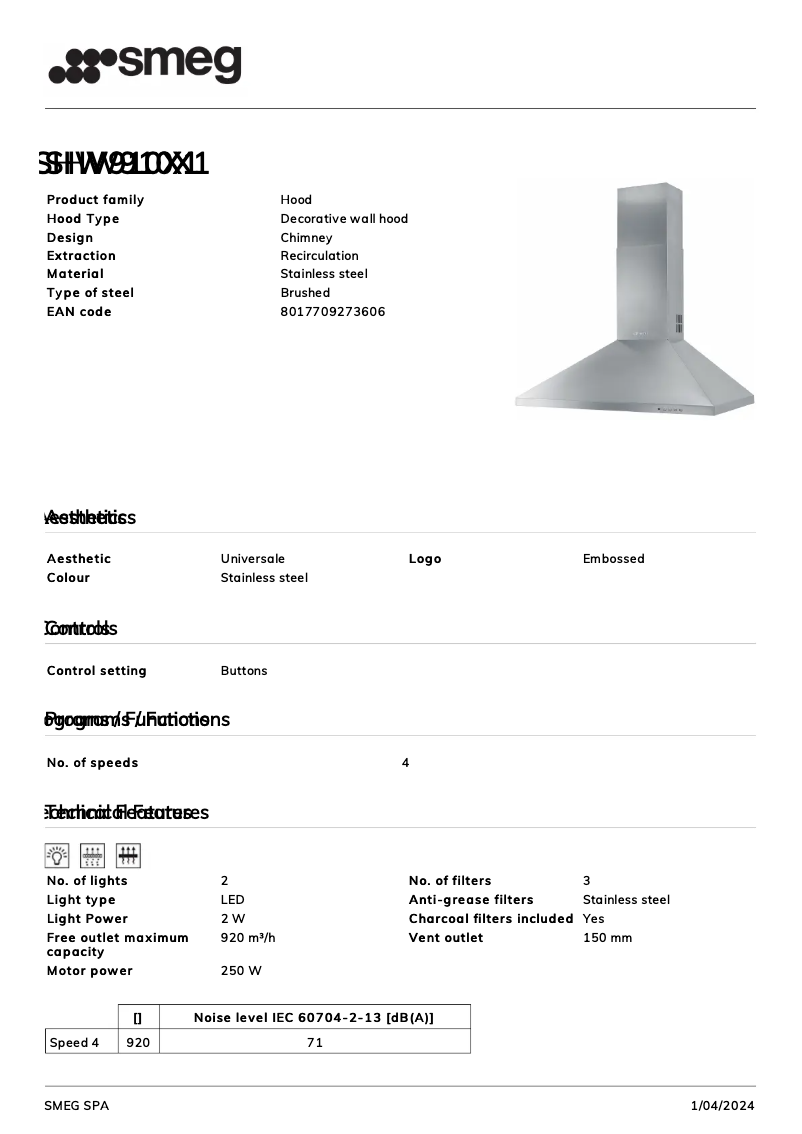 Image de la première page du manuel de l'appareil SHW910X1