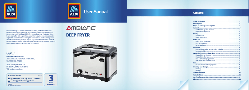 Page 1 de la notice Manuel utilisateur Ambiano GT-DFK3-02uk