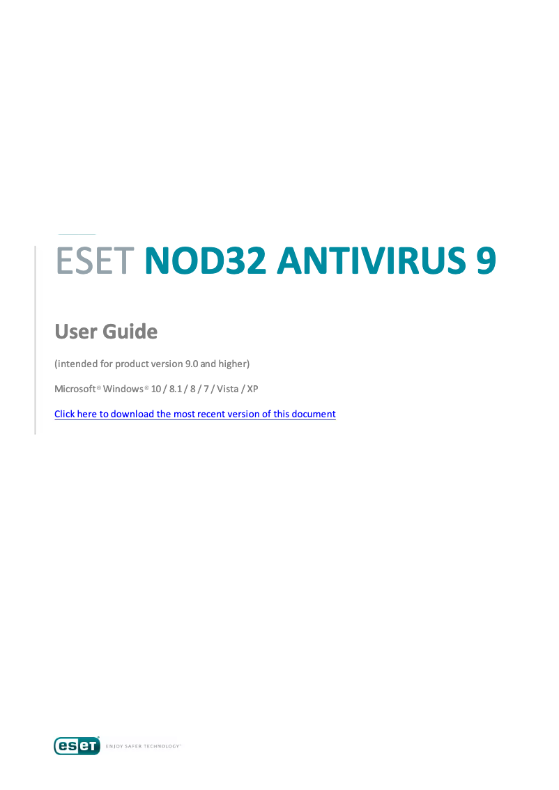 Página 1 del manual Manual de usuario ESET NOD32 Antivirus 9