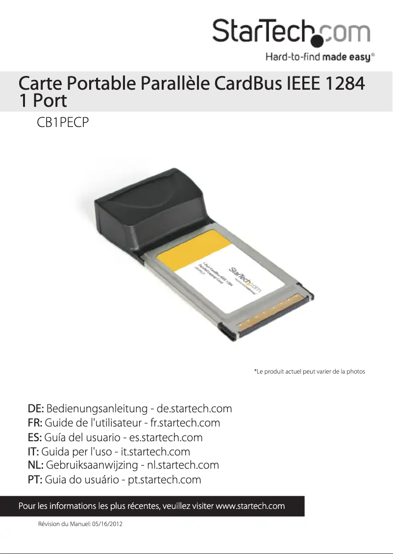 Page n°1 - Manuel utilisateur StarTech.com CB1PECP