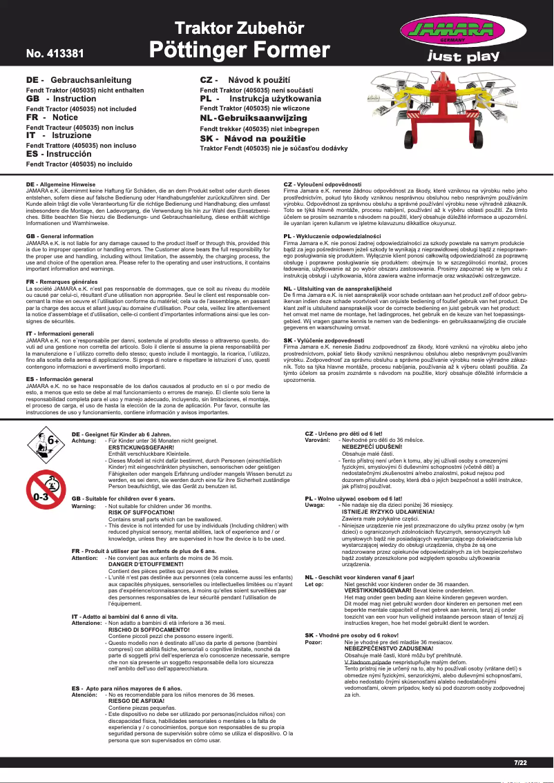 Page n°1 - Manuel utilisateur Jamara 413381