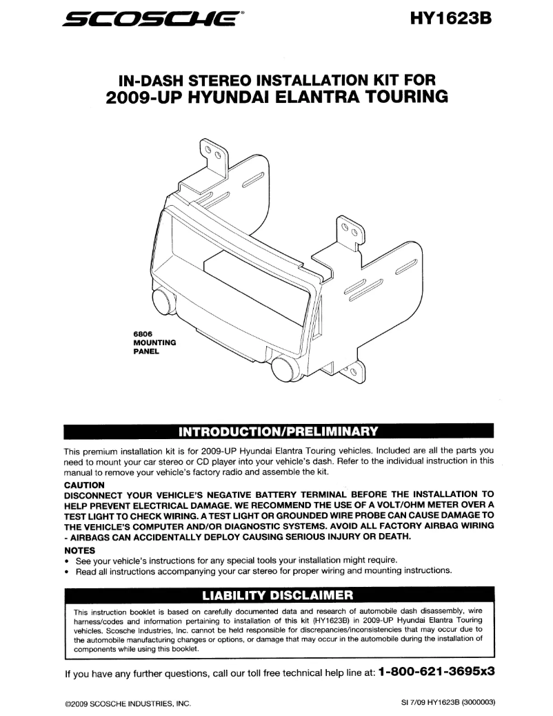 Image de la première page du manuel de l'appareil HY1623B