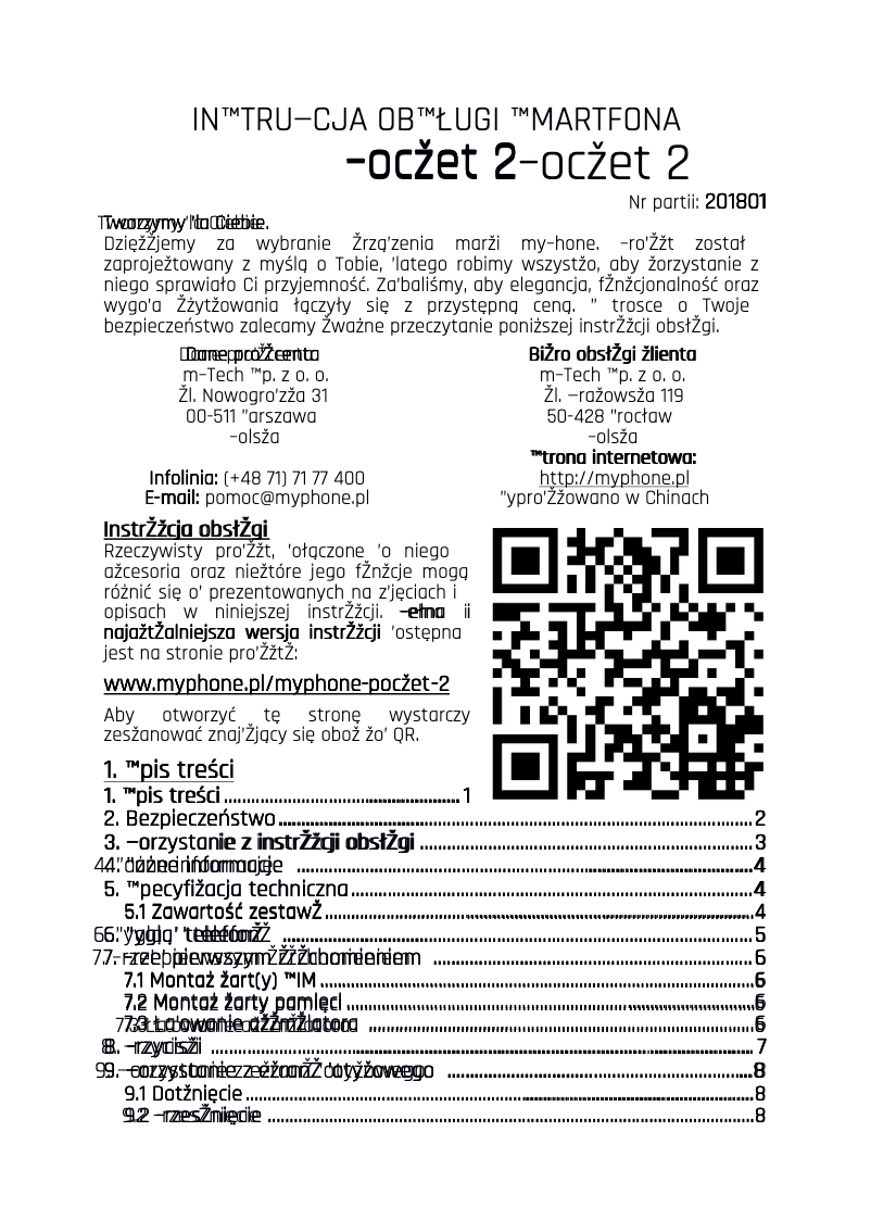 Page 1 de la notice Manuel utilisateur myPhone Pocket 2