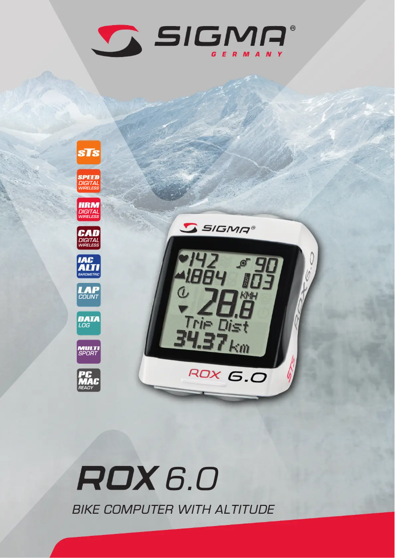 Image de la première page du manuel de l'appareil ROX 6.0