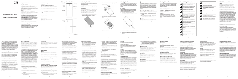 Page 1 de la notice Guide de démarrage rapide ZTE Blade A3