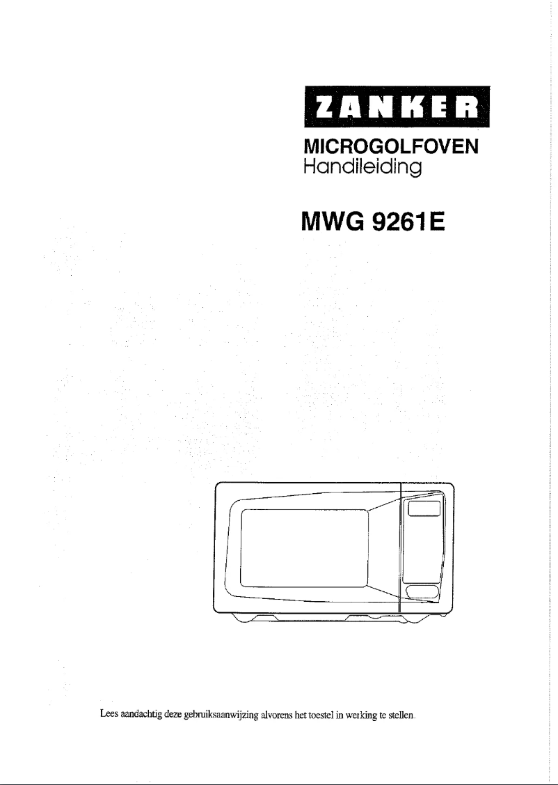 Page n°1 - Manuel utilisateur Zanker Mwg 9261 e