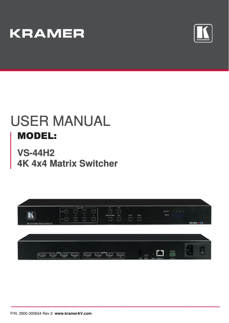 Page 1 de la notice Mode d'emploi Kramer VS-44H2