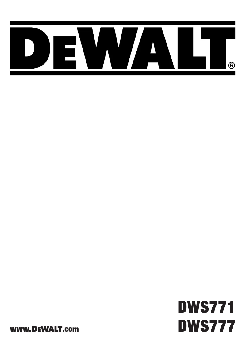 Página 1 del manual Manual de usuario DeWalt DWS777