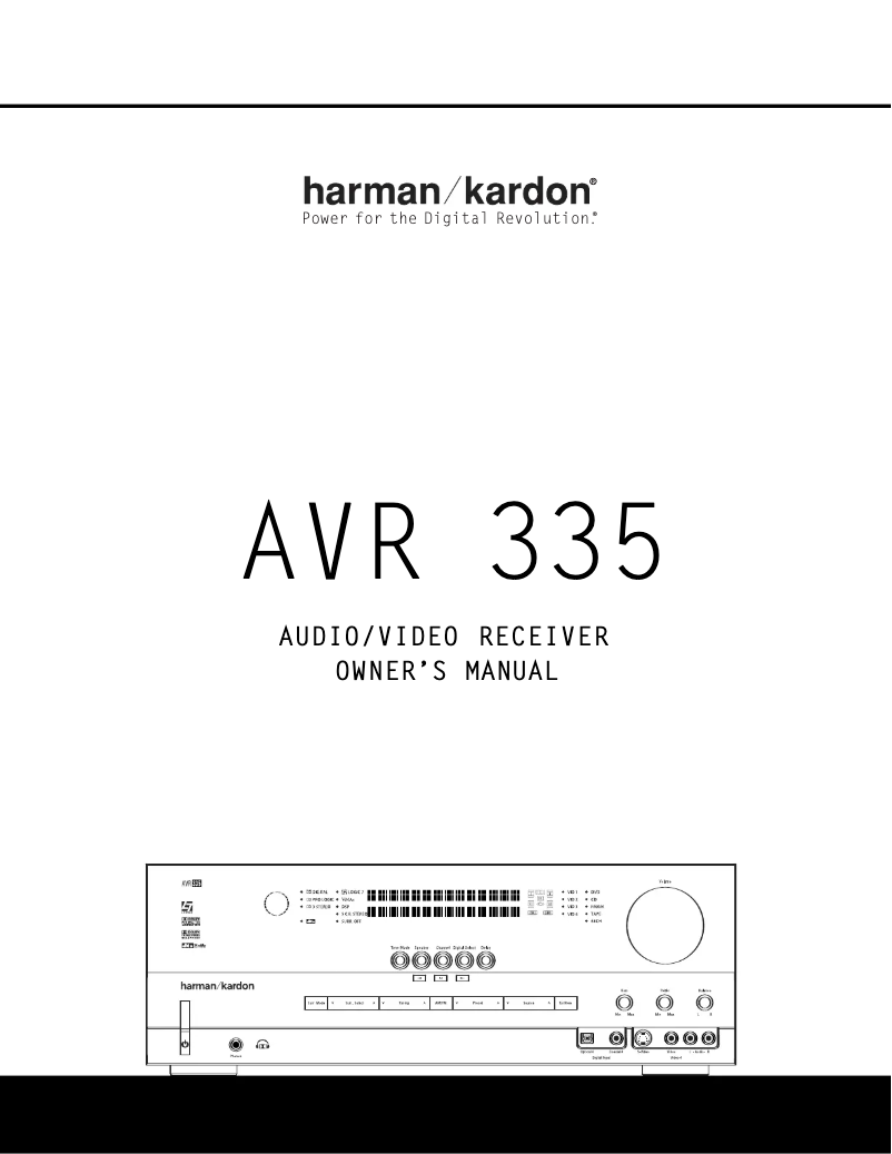 Page 1 de la notice Manuel utilisateur Harman Kardon AVR 335