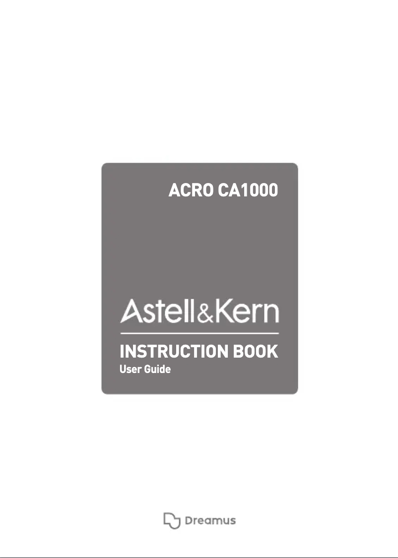Page 1 de la notice Manuel utilisateur Astell&Kern ACRO CA1000