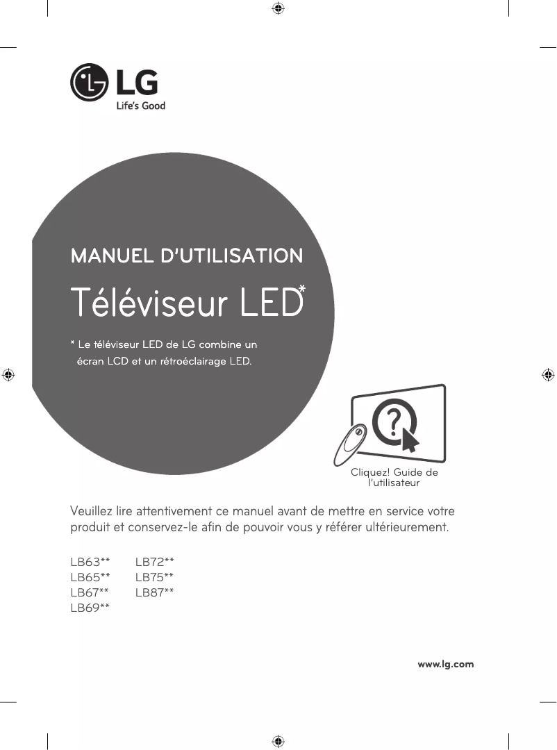 Image de la première page du manuel de l'appareil 55LB6330